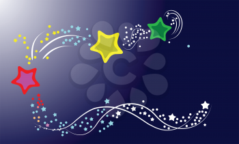 Royalty Free Clipart Image of a Starry Swirl on a Blue Background