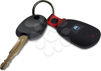 Car key with remote control isolated over white background 