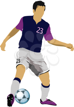 Soccer players. Colored Vector illustration for designers