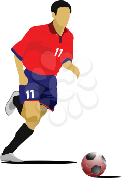 Soccer players. Colored Vector illustration for designers