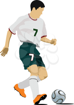 Soccer players. Colored Vector illustration for designers