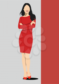 Young   woman. Vector illustration