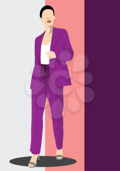 Young   fashion woman. Vector illustration