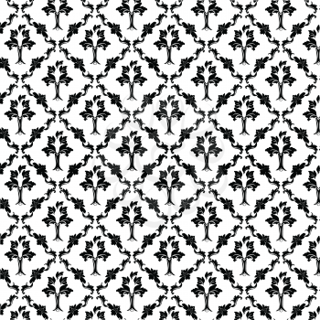 Royalty Free Clipart Image of a Baroque Background in White and Black
