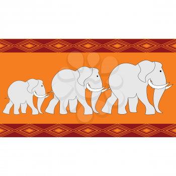 Seamless background with elephant silhouettes