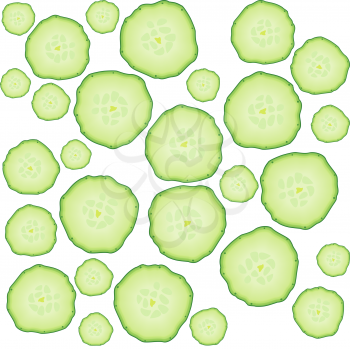 Fresh green cucumber slices background