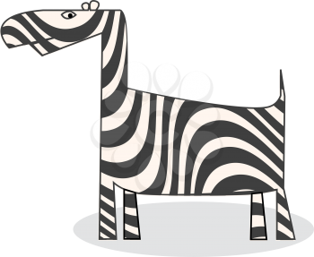 Clip art zebra, isolated object over white background