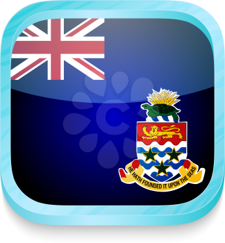 Smart phone button with Cayman Islands flag