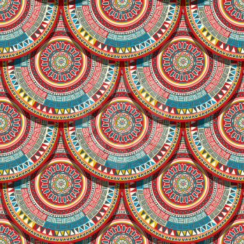 Ethnic seamless pattern. Abstract ornamental mandala tile
