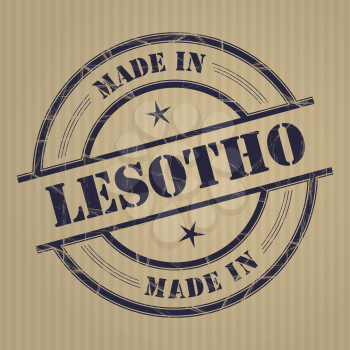 Made in Lesotho grunge rubber stamp