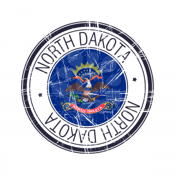 Great state of North Dakota postal rubber stamp, vector object over white background