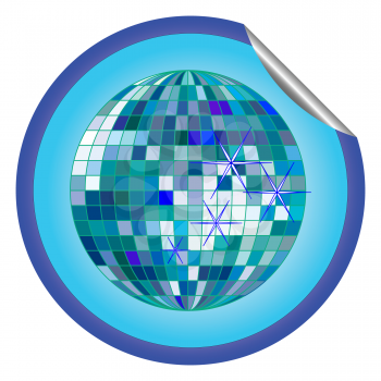 Royalty Free Clipart Image of a Blue Disco Ball