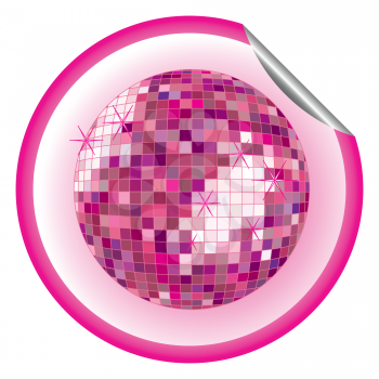 Royalty Free Clipart Image of a Pink Disco Ball