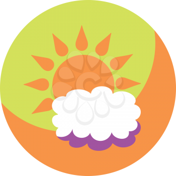 Royalty Free Clipart Image of a Sun and Cloud