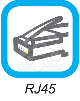 Royalty Free Clipart Image of an RJ45 Button