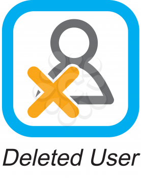 Royalty Free Clipart Image of a Deleted User Button