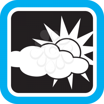 Royalty Free Clipart Image of a Cloud and Sun