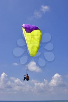  Flight on an operated parachute along coast of Mediterranean sea