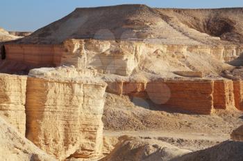 Unusual forms of ancient picturesque hills. Dead Sea, Israel