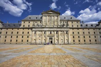 The huge area and stately royal palace in Madrid