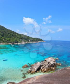 Rest on the Similan Islands, Thailand. Azure and smooth water lagoon