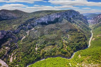 The biggest mountain canyon in Europe in the spring. Canyon of Verdon, Provence, France
