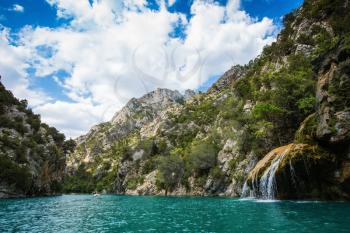  The slopes of the canyon dramatically narrowed in the Upper Verdon. Mercantour National Park, Provence