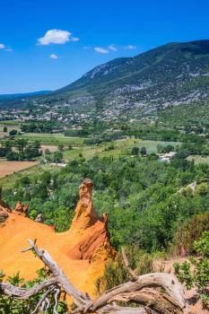 Provence Red Village, Roussillon. Scenic pit mining ocher - natural dyes