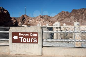 Royalty Free Photo of the Historic Hoover Dam Tours Sign