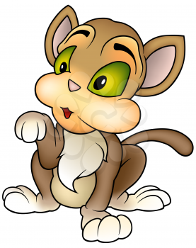 Royalty Free Clipart Image of a Little Kitten