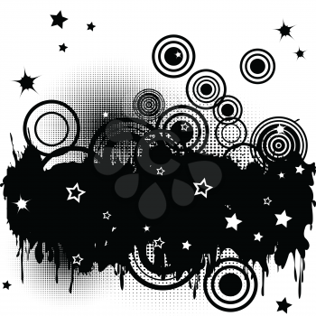 Background with splats, circles and stars