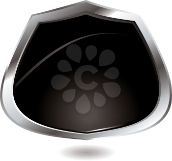 Royalty Free Clipart Image of a Shield in a Silver Frame