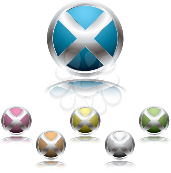 Royalty Free Clipart Image of Buttons With Xs