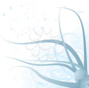 Royalty Free Clipart Image of a Flourish on Soft Blue