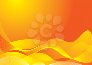 Royalty Free Clipart Image of an Orange and Yellow Rolling Background