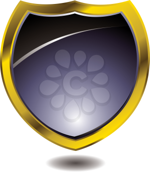 Royalty Free Clipart Image of a Shield With a Gold Frame