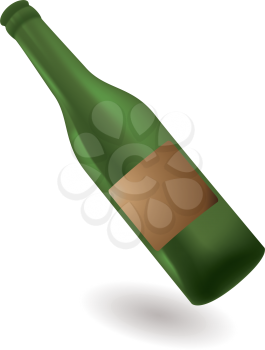 Royalty Free Clipart Image of a Green Glass Bottle