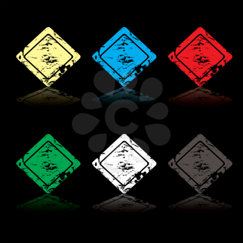 Royalty Free Clipart Image of Six Diamond Icons