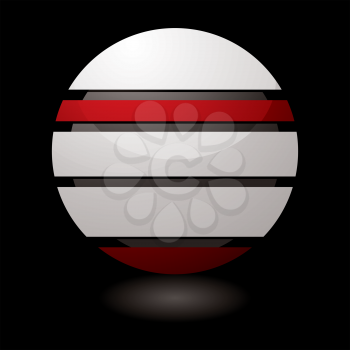 Royalty Free Clipart Image of a Red and White Button