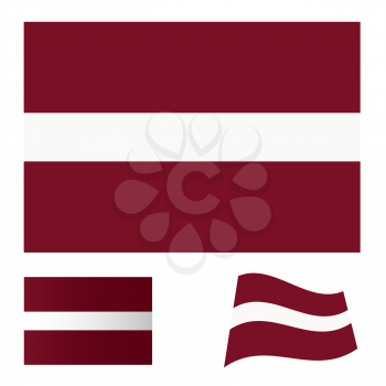 Royalty Free Clipart Image of a Latvian Flag Set