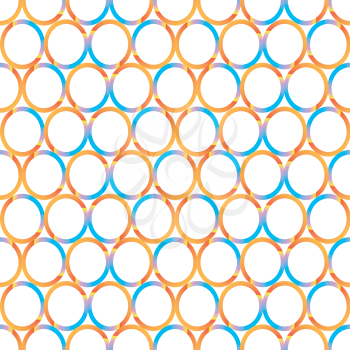 Royalty Free Clipart Image of a Circle Pattern in Blue and Orange