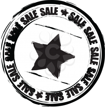 Royalty Free Clipart Image of a Star Stamp