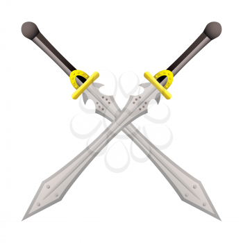 Two large swords crossed ideal for coat of arms