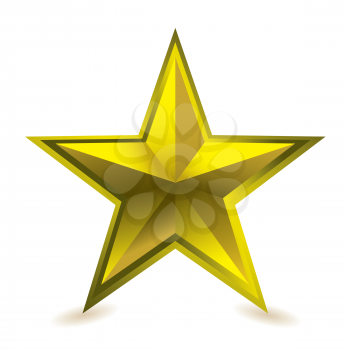 Gold star award ideal gift icon for golden performance