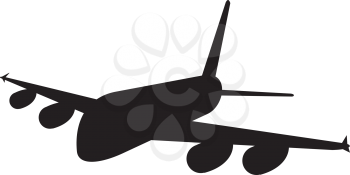 Royalty Free Clipart Image of a Plane Silhouette