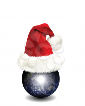 Earth with Santa Claus's Hat 