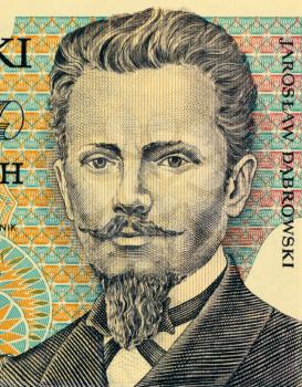 Royalty Free Photo of Jaroslaw Dabrowski on 200 Zlotych 1988 Banknote from Poland. Revolutionary nationalist and general.