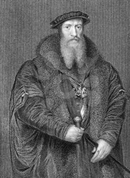 William Paget, 1st Baron Paget of Beaudesert (1506-1563) on engraving from 1838. English statesman and accountant who held prominent positions in the service of Henry VIII, Edward VI and Mary I. Engra