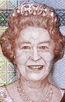Elizabeth II (born 1926) on 5 Dollars 2011 Banknote from Fiji. Queen of the United Kingdom.