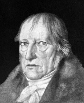 Georg Wilhelm Friedrich Hegel (1770-1831) on antique print from 1898. German philosopher. After Schlesinger and published in the 19th century in portraits, Germany, 1898.